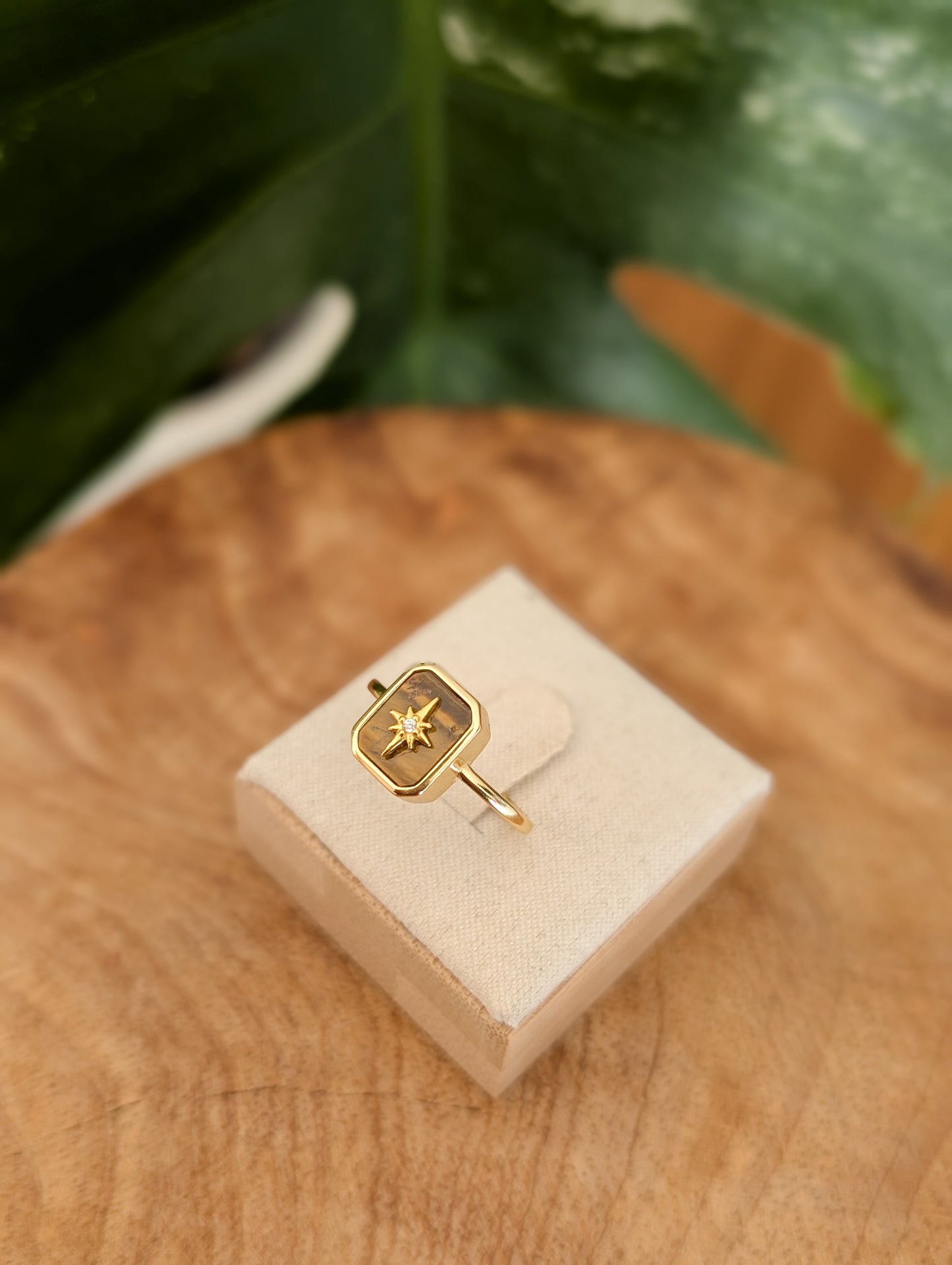 Bague Oeil de Tigre rectangulaire