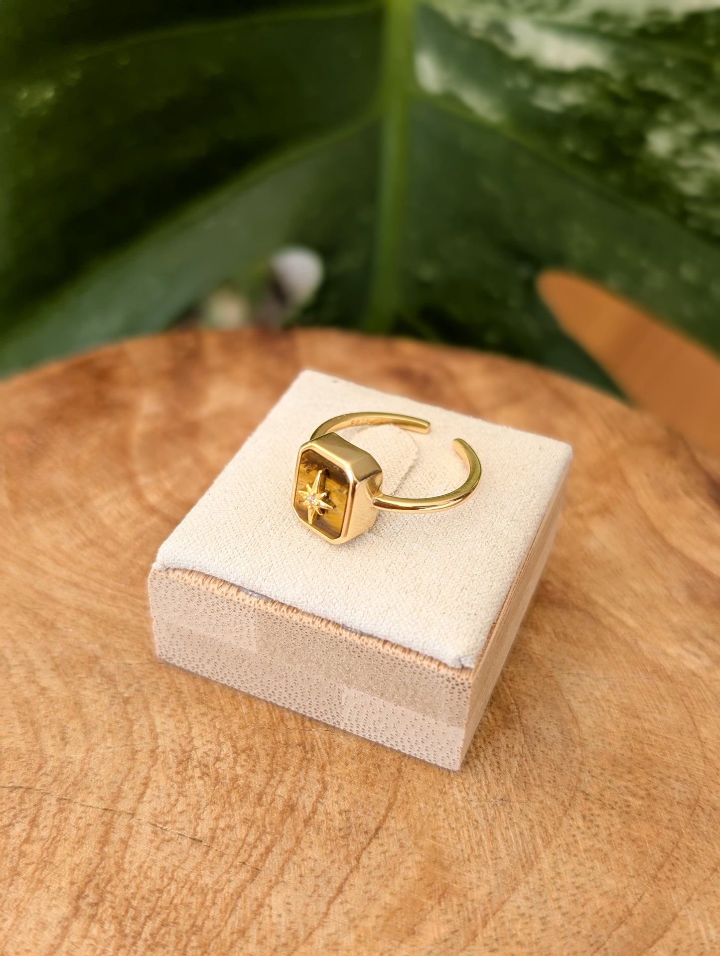 Bague Oeil de Tigre rectangulaire