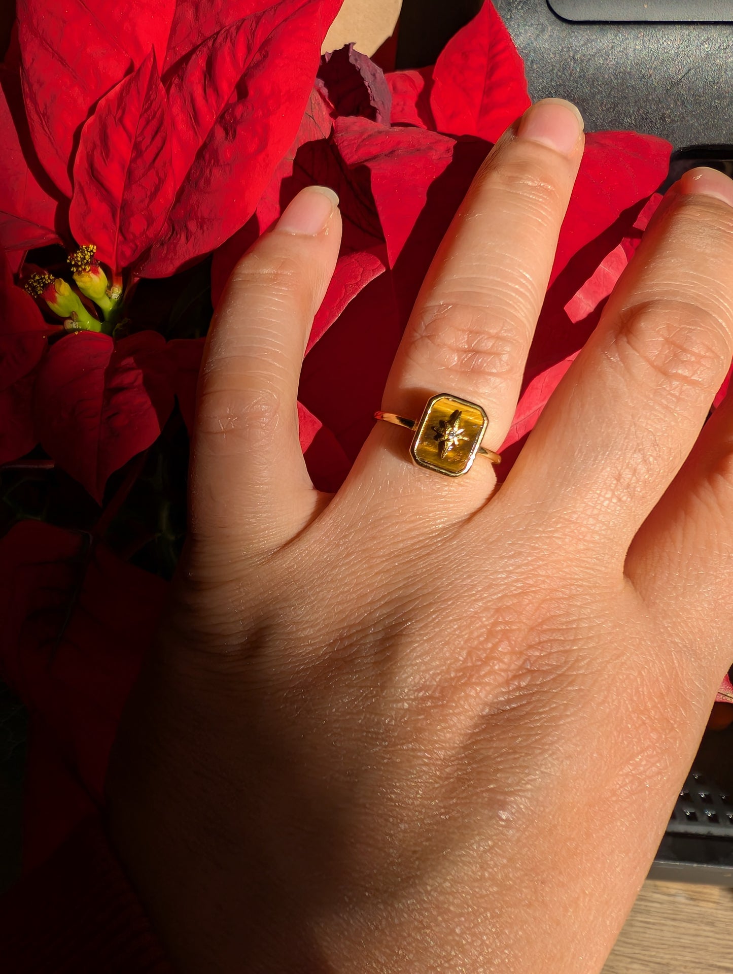 Bague Oeil de Tigre rectangulaire