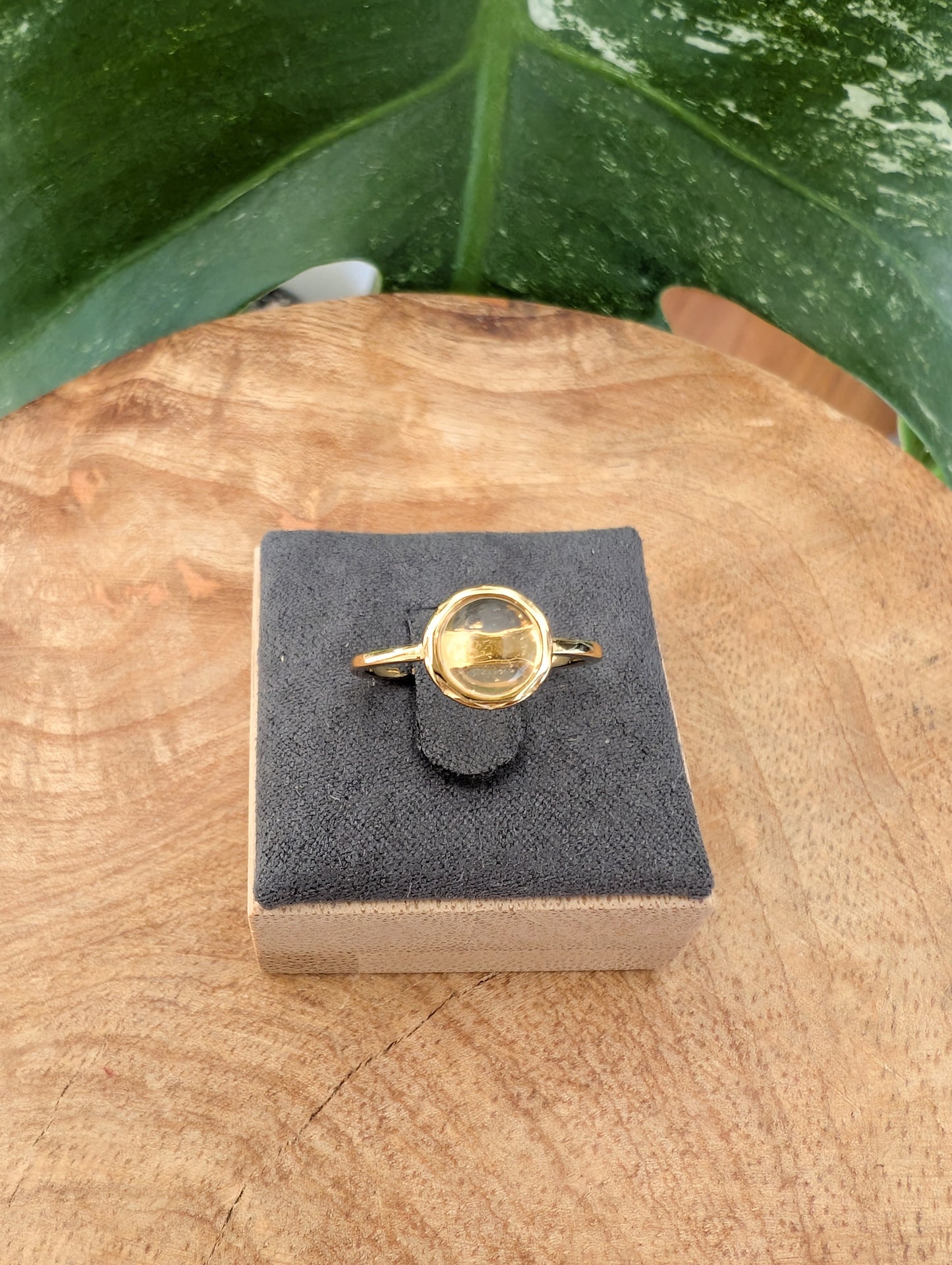 Bague citrine naturelle