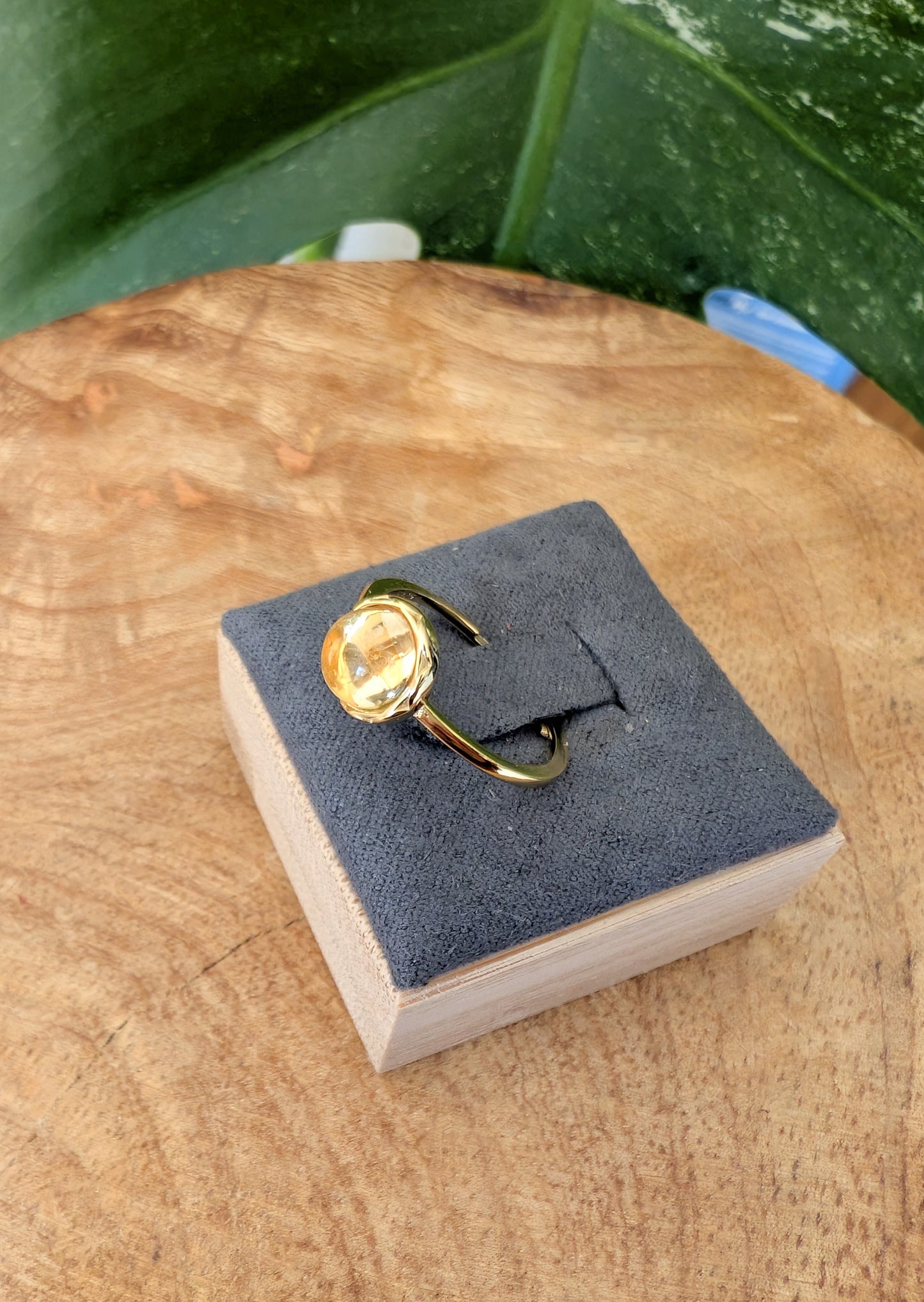 Bague citrine naturelle