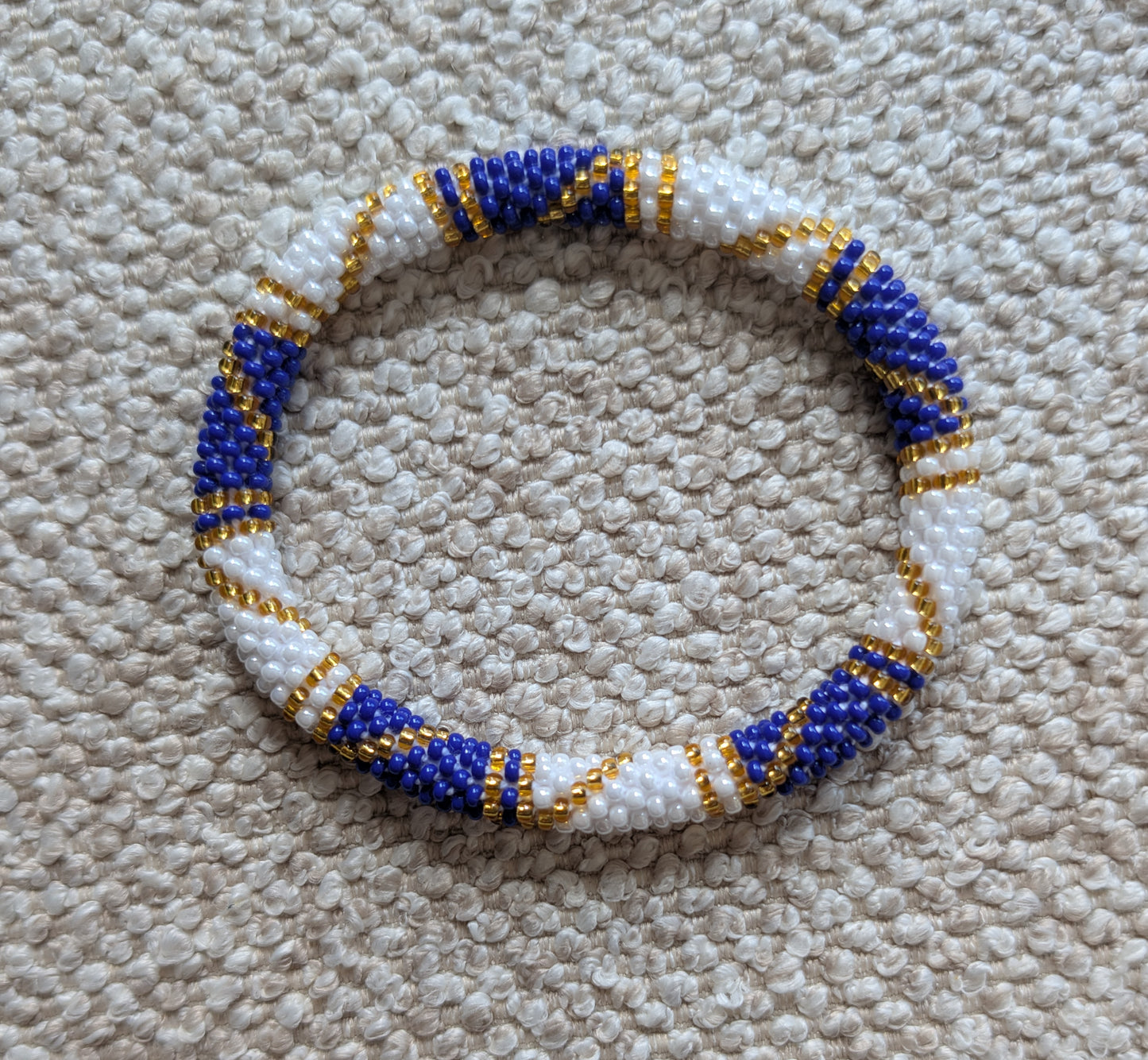 Bracelet Népalais bleu et blanc