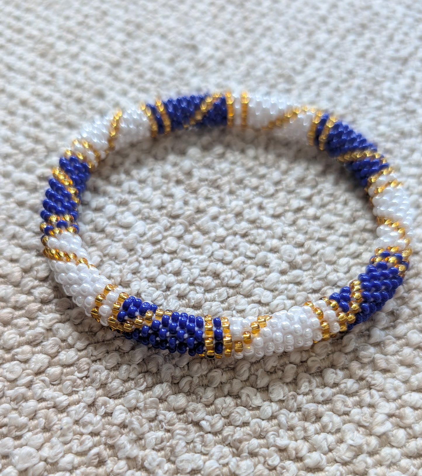 Bracelet Népalais bleu et blanc