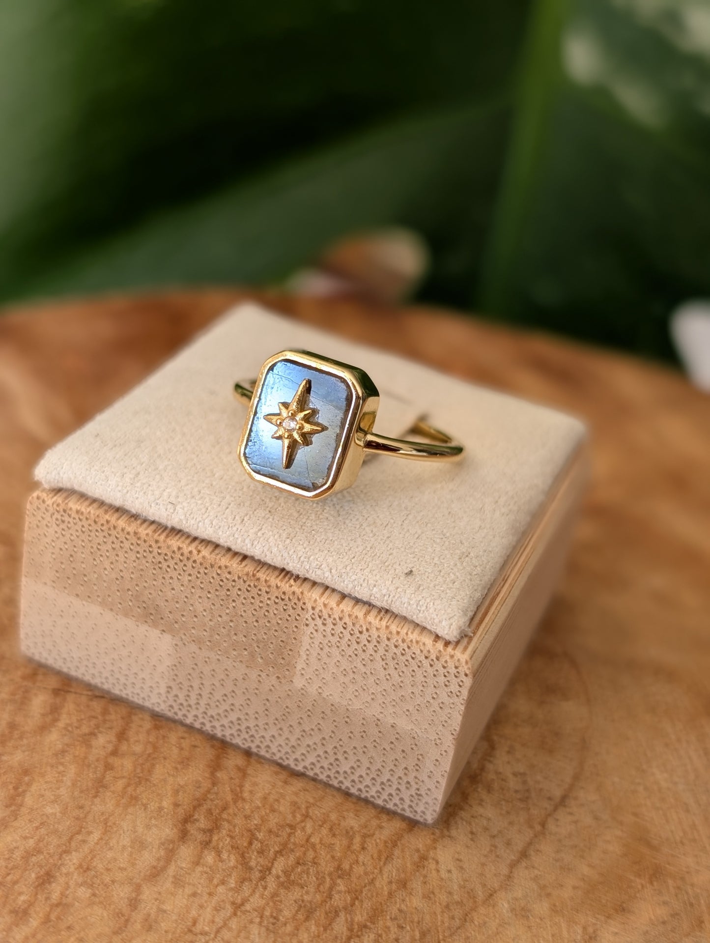 Bague Labradorite rectangulaire