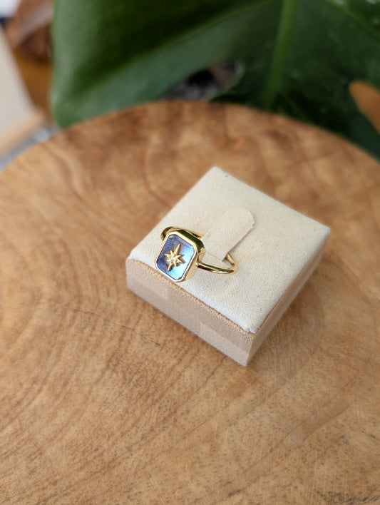 Bague Labradorite rectangulaire